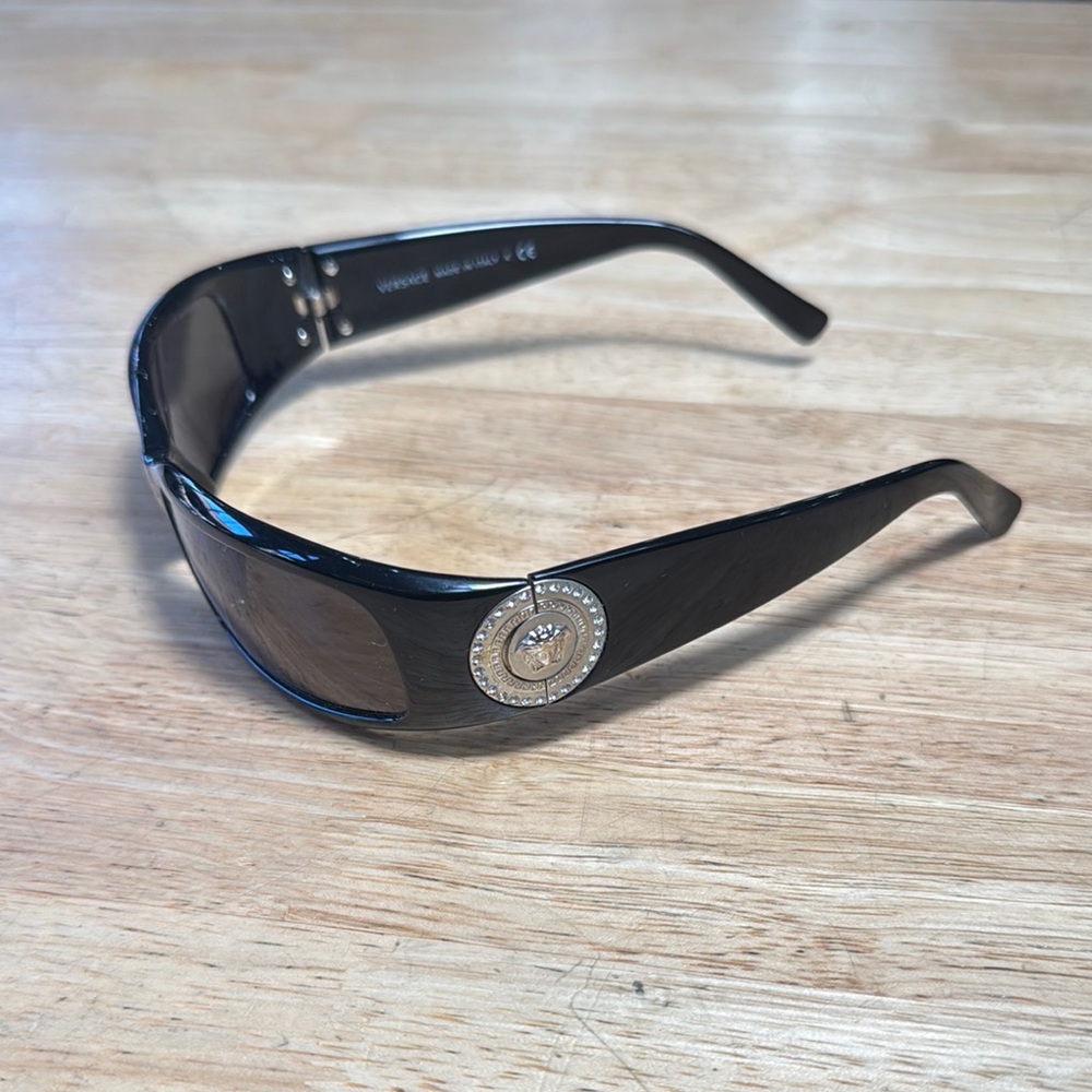 Versace Black Sunglasses with Emblem Accent